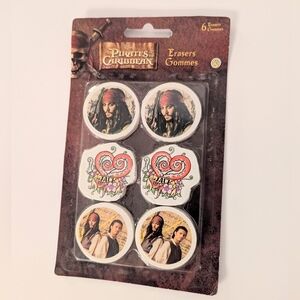 NWT 6 Pirates Of The Caribbean Erasers